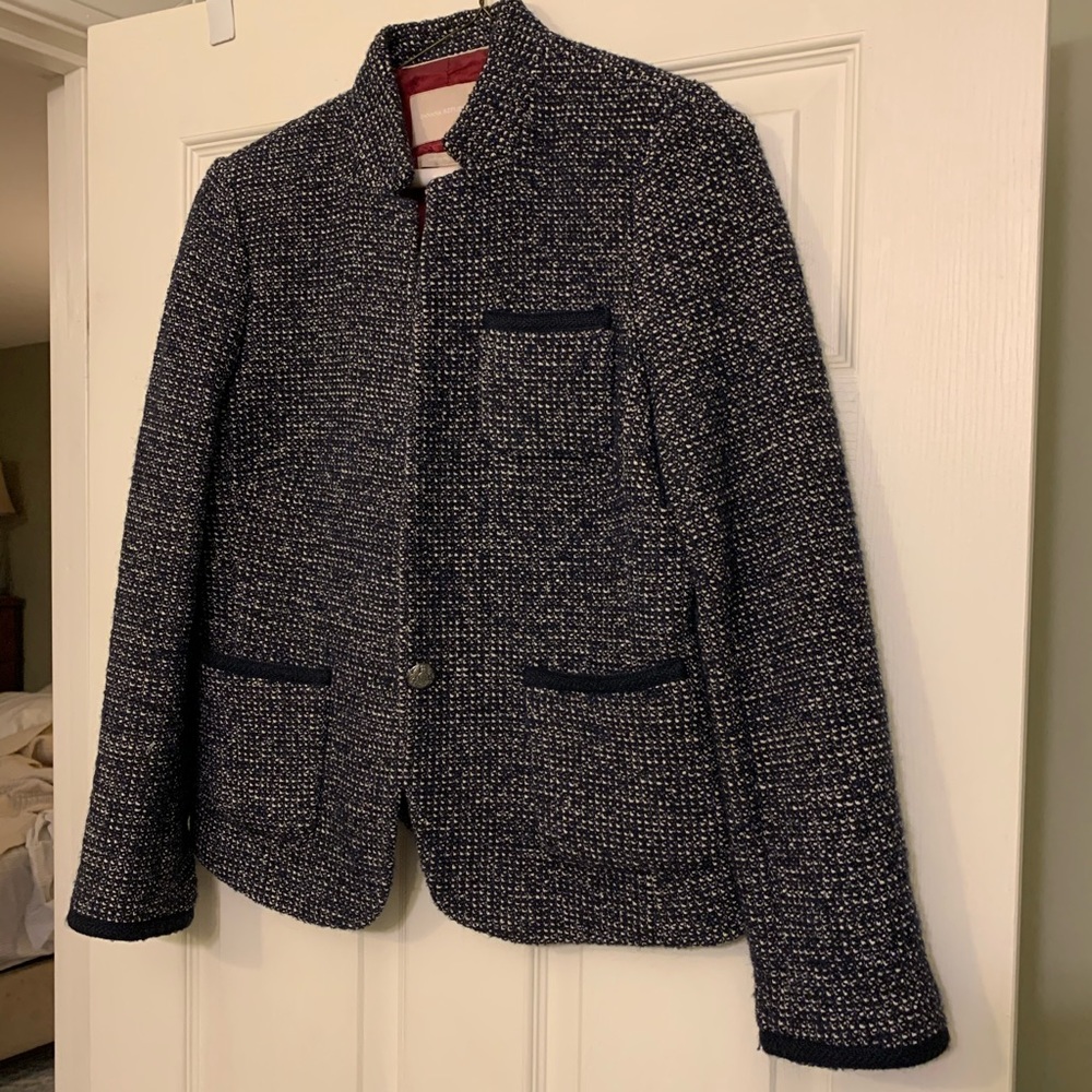NWT Navy tweed blazer banana republic